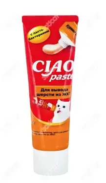 INABA Ciao Paste паста из куриного филе для кошек для вывода шерсти