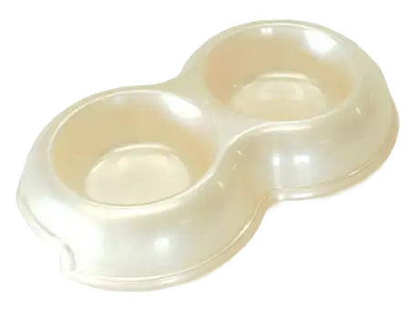 Купить homepet миска двойная пластиковая для собак и кошек, бежевый перламутр