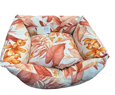 ZOOexpress лежанка пухлик для кошек и собак мебельная ткань, оранжевая